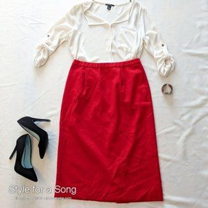 Vintage Pendleton Red Wool Pencil Skirt Size 12